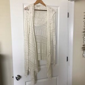 Off white cardigan with hood